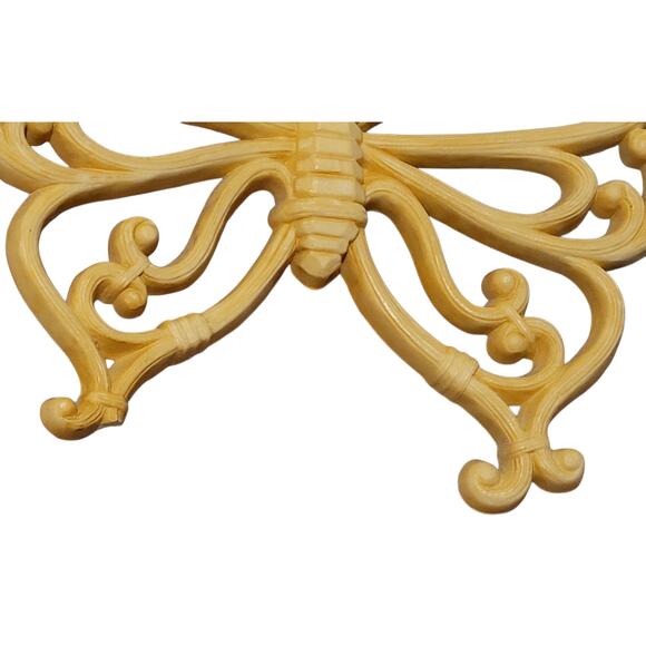 Homco Set of 3 Vintage Brown Syroco 70's Butterflies Wall Decor MCM Made In USA - Picture 7 of 12